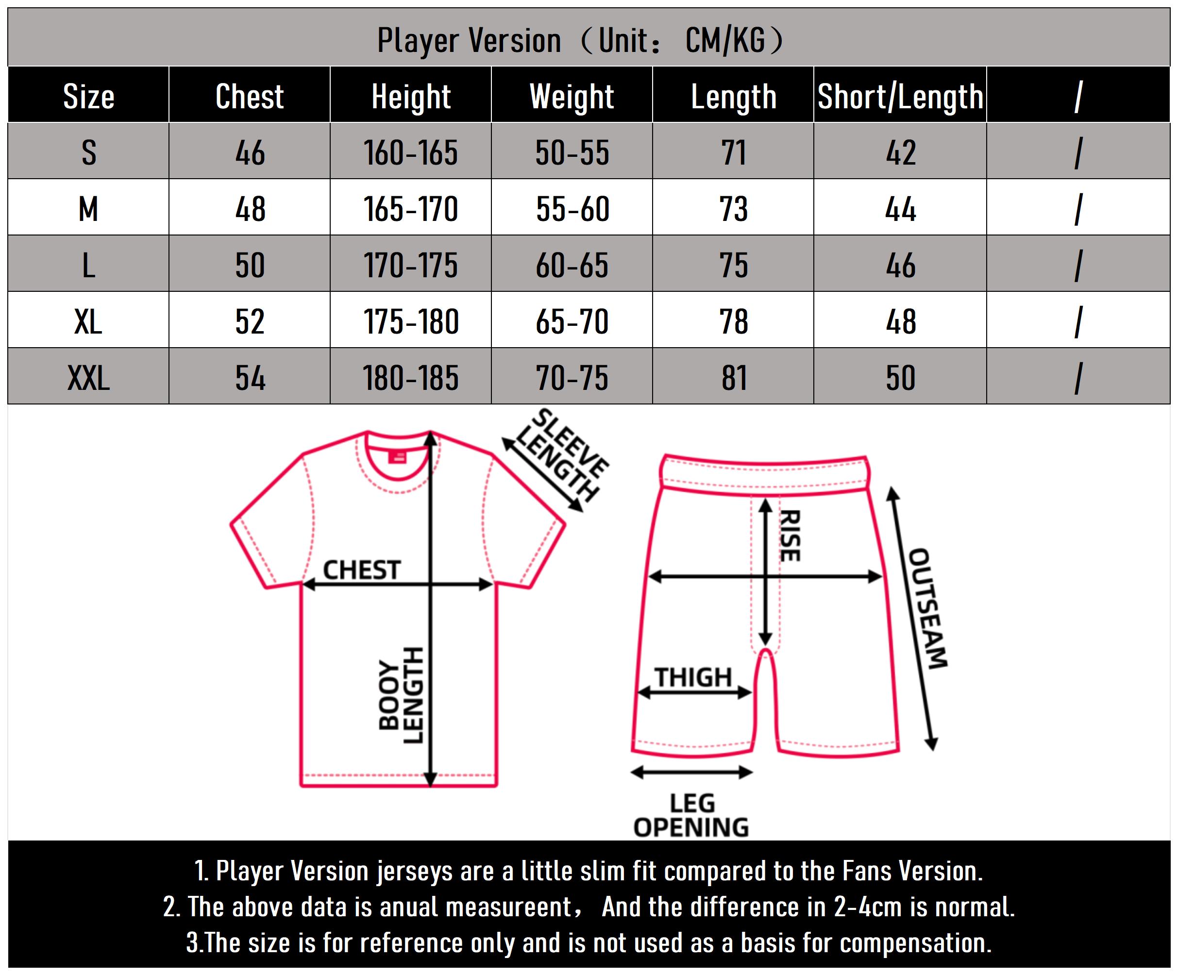 Size Chart Player
