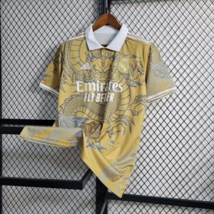 Men's Real Madrid 2023/24 Yellow Dragon Special Edition Jersey
