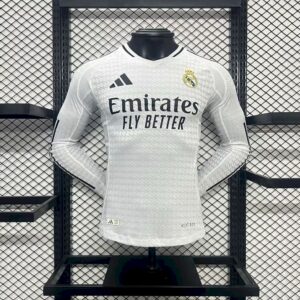 Men's Real Madrid 2024/25 Home Long Sleeves Jersey – Player Versi