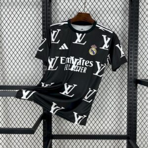 Men's Real Madrid 2025/26 Louis Vuitton Joint Edition Black Jersey