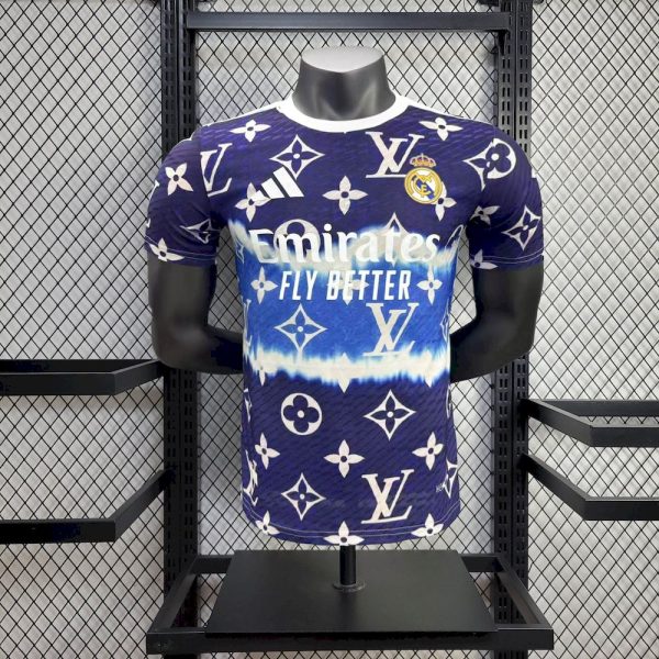 Men's Real Madrid 2025/26 Purple Louis Vuitton Jersey Player Version