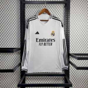 Men's Real Madrid 2024/25 Home Long Sleeves Jersey