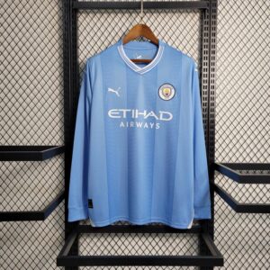 Men's Manchester City 2023/24 Home Long Sleeves Jersey