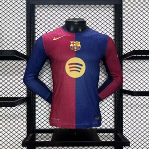 Men's Barcelona 2024/25 Home Long Sleeves Jersey Player Version