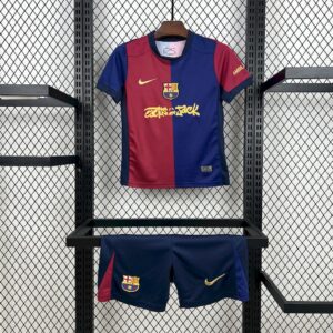Kid's Barcelona 2024/25 Home Travis Scott Edition Kit