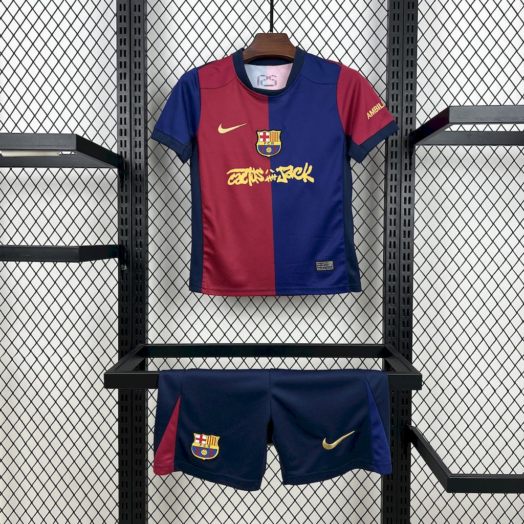 2025051015593755.jpg Kid's Barcelona 2024/25 Home Travis Scott Edition Kit - Image 1