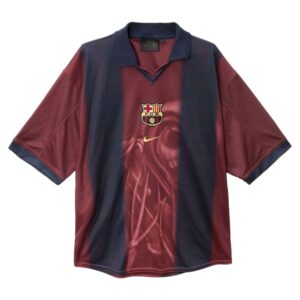 Men's Barcelona 2000/01 Home Retro Skeleton Jersey
