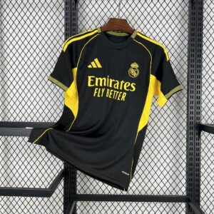 Men's Real Madrid 2025/26 Black and yellow special edition Jersey