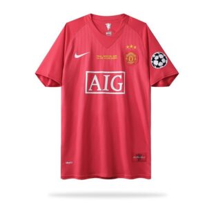 Retro Manchester United 2008 Home UCL Final Three Stars Jersey