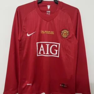 Retro Manchester United 2007/08 Home UCL Long Sleeves Jersey