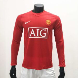 Retro Manchester United 2007/08 Home Long Sleeves Jersey