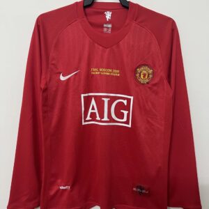 Retro Manchester United 2008 Cl Final Home Long Sleeves Jersey